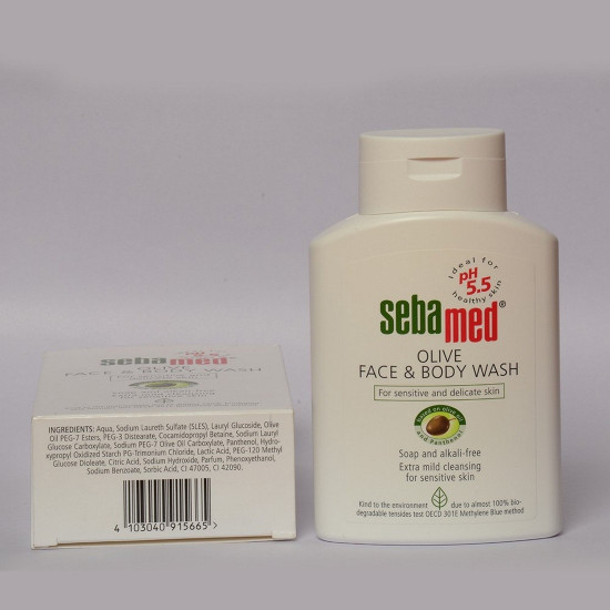 Sebamed Olive Face & Body Wash - Soap Free & pH 5.5 for Sensitive Skin