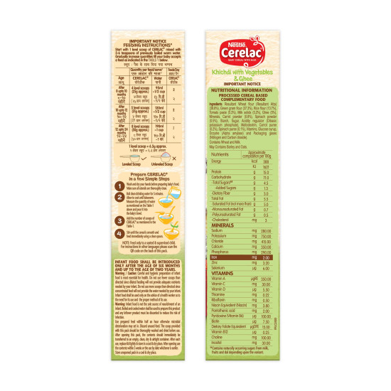 Nestle Cerelac Baby Cereal with Milk - Khichdi with Vegetables & Ghee, 300g