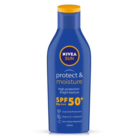 NIVEA SUN Protect and Moisture SPF 50 Sunscreen - Instant UVA-UVB Protection
