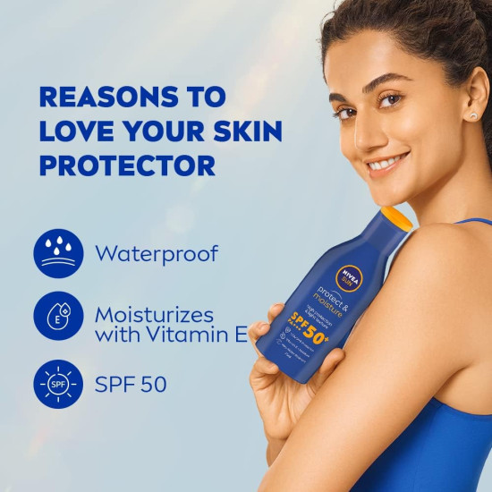 NIVEA SUN Protect and Moisture SPF 50 Sunscreen - Advanced Sun Protection