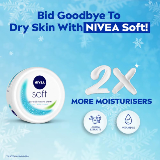 NIVEA Soft Light Moisturizer - Non-Greasy Cream with Vitamin E & Jojoba Oil