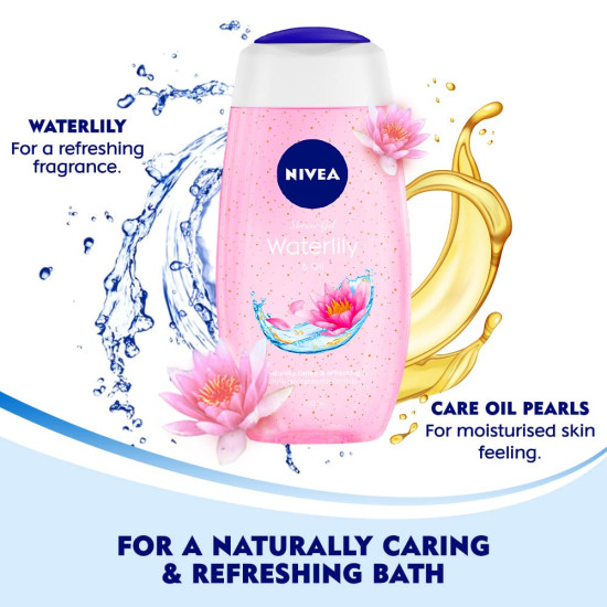 NIVEA Waterlily & Oil 250ml Body Wash - Refreshing Scent of Waterlily Flower
