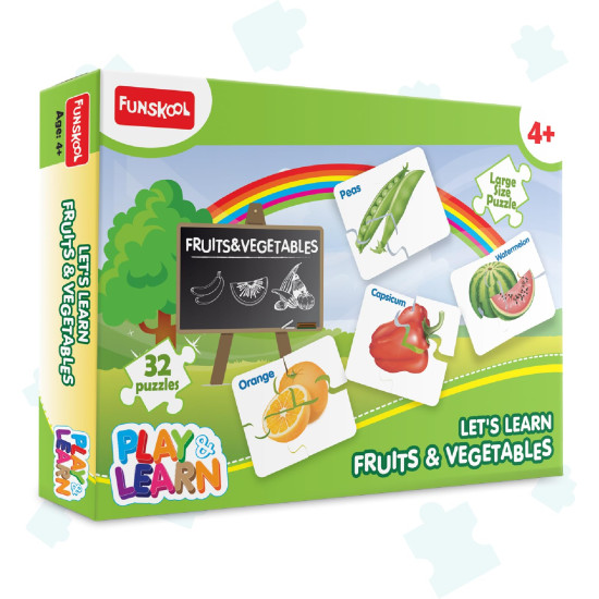 Funskool Play & Learn Fruits & Vegetables Puzzle - Educational Toy for Kids