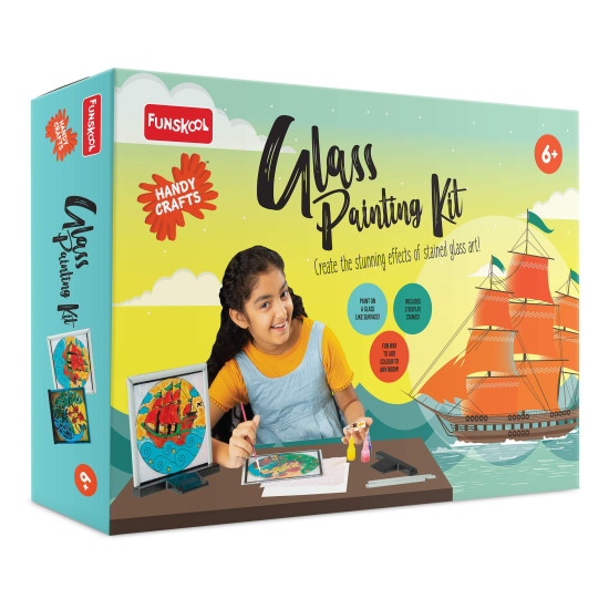 Funskool Handycrafts Glass Painting Kit - Creative DIY Art for Kids
