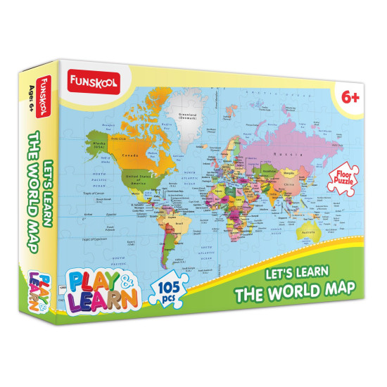 Funskool Play & Learn World Map Puzzle - Educational Toy for Kids