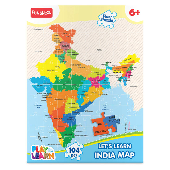 Funskool Play, Read & Learn India Toy Map - Educational Puzzle for Kids