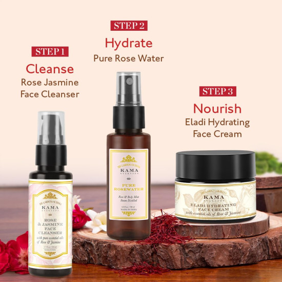 Kama Ayurveda Eladi Hydrating Ayurvedic Face Cream - Pure Essential Oils of Rose and Jasmine