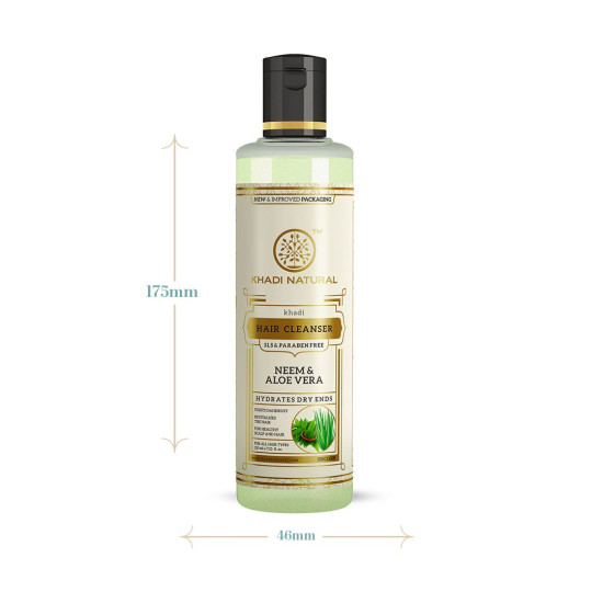 Khadi Natural Neem and Aloevera Herbal Shampoo - Anti-Dandruff & SLS Free