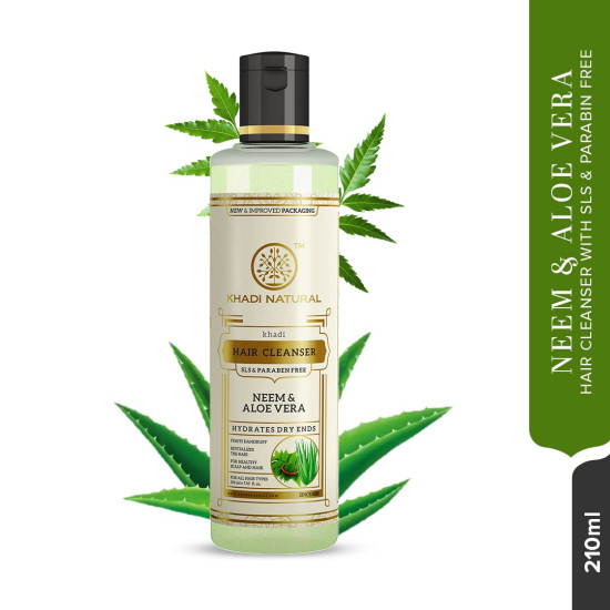 Khadi Natural Neem and Aloevera Herbal Shampoo - Anti-Dandruff & SLS Free