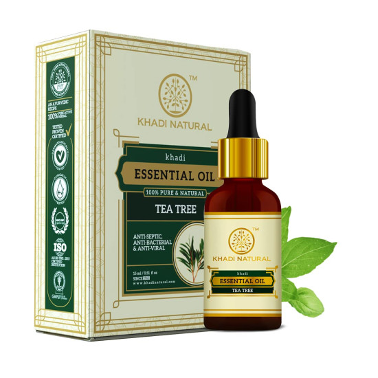KHADI NATURAL Teatree Pure Essential Oil - 15ml - Clear Skin Solution