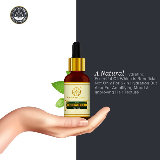 KHADI NATURAL Teatree Pure Essential Oil - 15ml - Clear Skin Solution