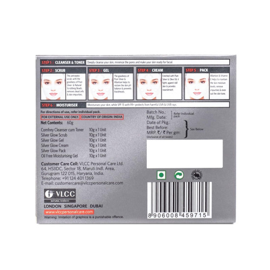 VLCC Silver Facial Kit - Skin Purifying & Detoxing Facial VLCC Silver Facial Kit - Skin Purifying & Detoxing Facial