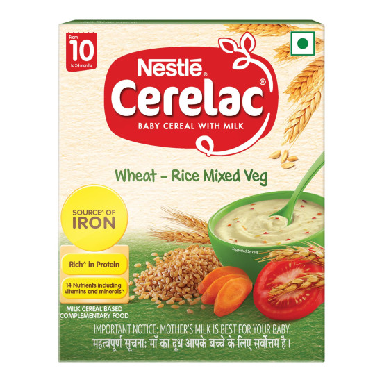 Nestle Cerelac Baby Cereal with Milk - Wheat-Rice Mixed Veg, Source of Iron & Protein