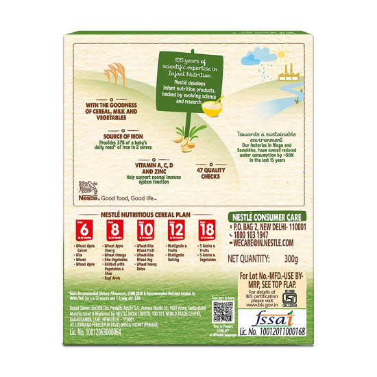 Nestle Cerelac Baby Cereal with Milk - Wheat-Rice Mixed Veg, Source of Iron & Protein
