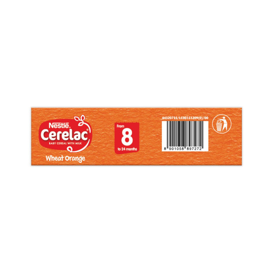 Nestle Cerelac Baby Cereal with Milk, Wheat Orange - Rich in Iron & Protein