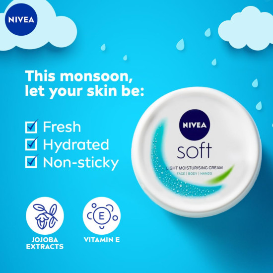 NIVEA Soft Light Moisturizer - Instant Hydration with Vitamin E & Jojoba Oil