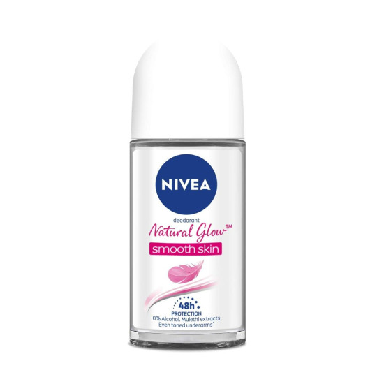NIVEA Natural Glow Smooth Skin Deodorant Roll On for Women - 48h Protection