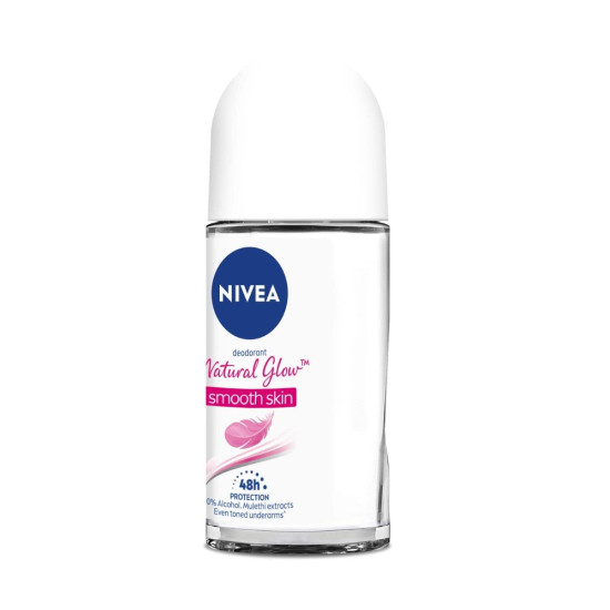 NIVEA Natural Glow Smooth Skin Deodorant Roll On for Women - 48h Protection