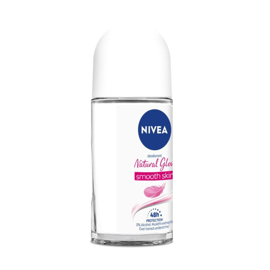 NIVEA Natural Glow Smooth Skin Deodorant Roll On for Women - 48h Protection