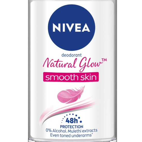NIVEA Natural Glow Smooth Skin Deodorant Roll On for Women - 48h Protection