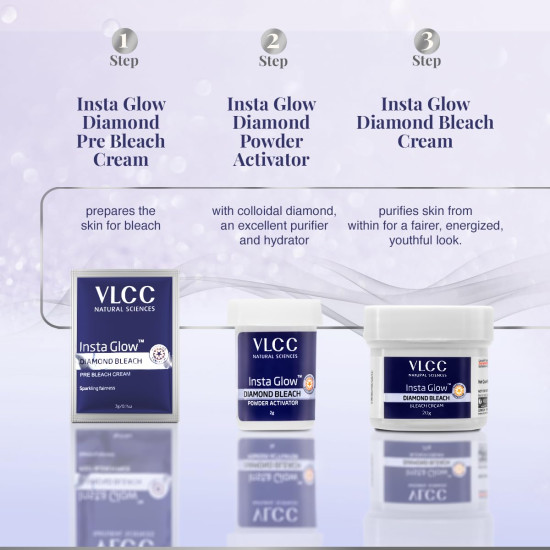 VLCC Insta Glow Diamond Bleach - Skin Brightening & Anti-Wrinkle