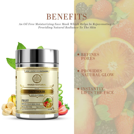 KHADI NATURAL Fruit Herbal Face Mask Pack, 50g - Rejuvenating Skincare