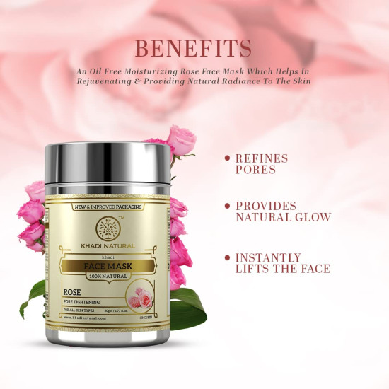 KHADI NATURAL Rose Herbal Face Mask - Revitalize Your Skin Naturally