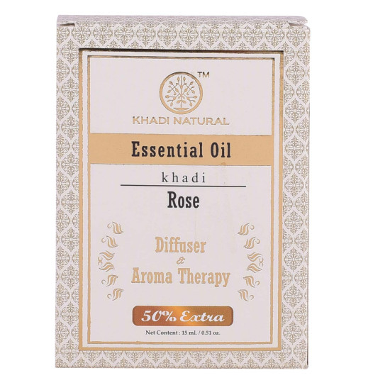 KHADI NATURAL Rose Essential Oil - Hydrates Skin & Relieves Stress