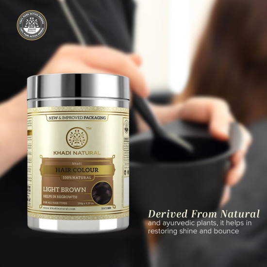 Khadi Natural Herbal Hair Colour Light Brown - 100% Natural Ingredients