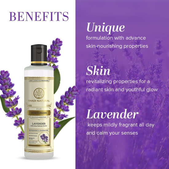 KHADI NATURAL Lavender Herbal Moisturizer - SLS and Paraben Free