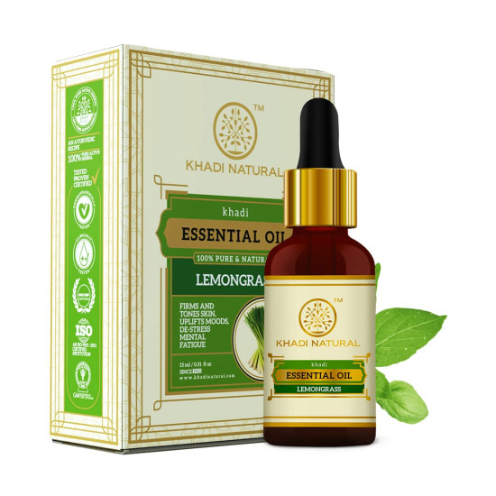 Khadi Natural Lemongrass Oil - Essential Oil for Toning Skin