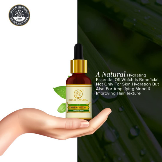 Khadi Natural Lemongrass Oil - Essential Oil for Toning Skin