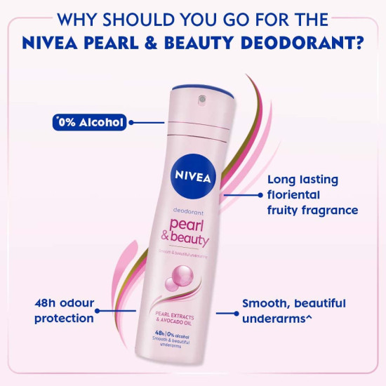 Nivea Pearl & Beauty Deodorant for Unisex - Long-lasting Freshness