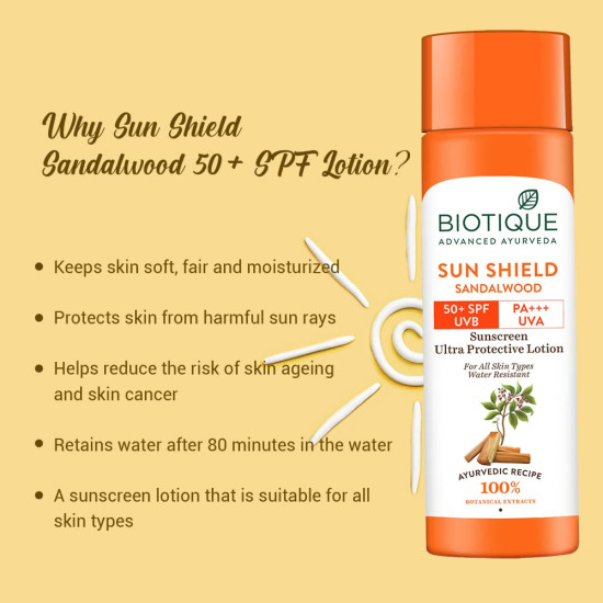Biotique Bio Sandalwood Sunscreen - Ultra Protective Lotion with SPF 50+