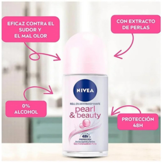 Nivea Pearl Beauty Roll-On for Women - 48h Protection