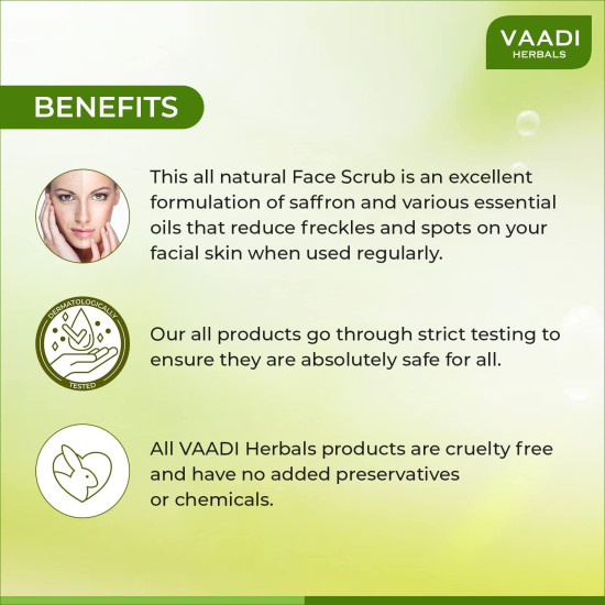 Vaadi Herbals Saffron Skin Whitening Face Scrub - Natural Glow with Saffron & Walnut