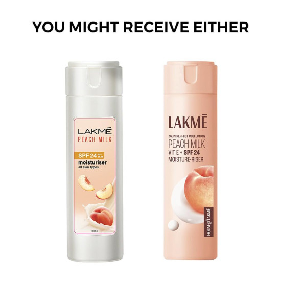 Lakme Peach Milk Moisturizer SPF 24 Sunscreen Lotion - 12 Hour Moisture Lock