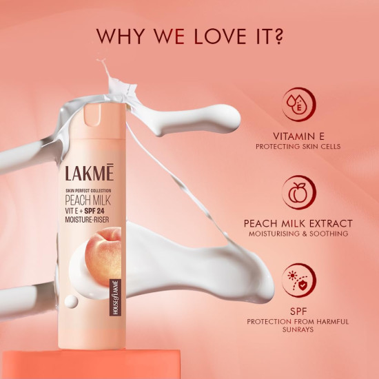 Lakme Peach Milk Moisturizer SPF 24 Sunscreen Lotion - 12 Hour Moisture Lock