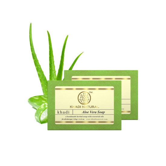 KHADI NATURAL Aloe Vera Handmade Soap - Herbal Hydration for All Skin Types