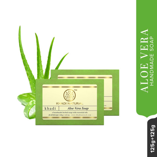 KHADI NATURAL Aloe Vera Handmade Soap - Herbal Hydration for All Skin Types
