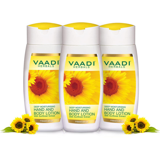 Vaadi Herbals Hand and Body Lotion with Sunflower Extract - Moisturizing & Soothing