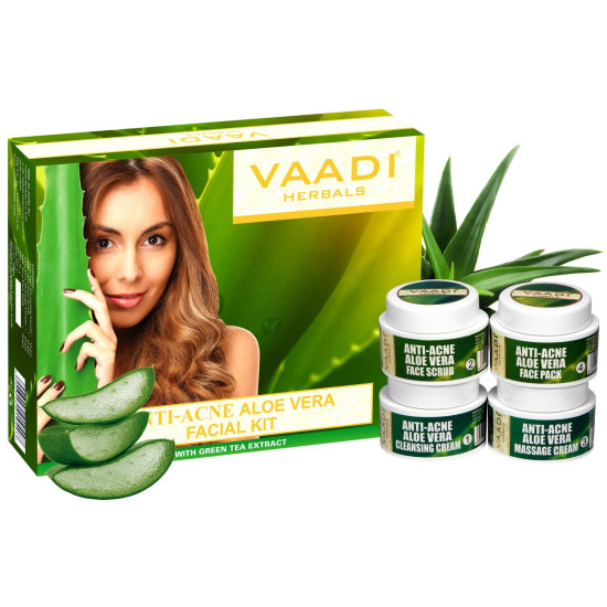 Vaadi Herbals Anti Acne Aloe Vera Facial Kit - Clear Skin Solution