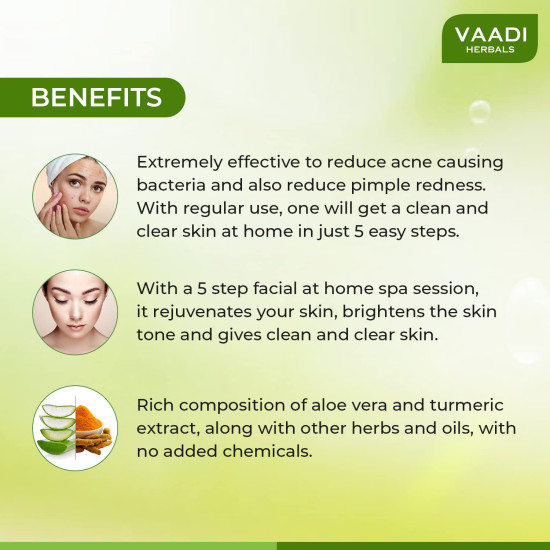 Vaadi Herbals Anti Acne Aloe Vera Facial Kit - Clear Skin Solution