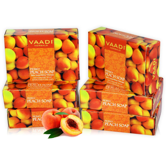 Vaadi Herbals Super Value Perky Peach Soap with Almond Oil - Nourishing Skin Care