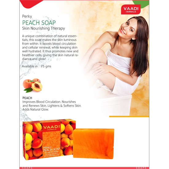 Vaadi Herbals Super Value Perky Peach Soap with Almond Oil - Nourishing Skin Care