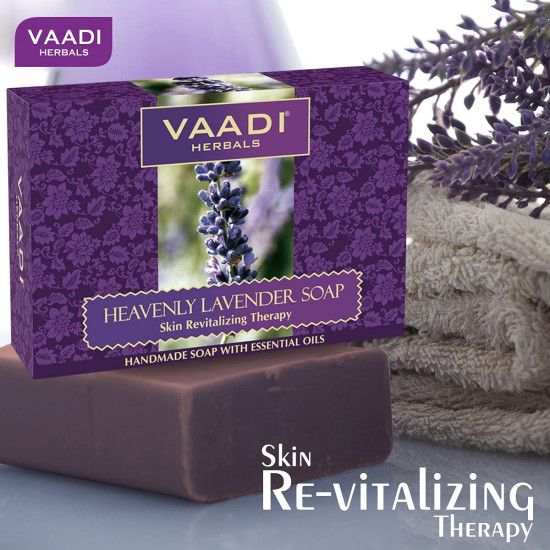 Vaadi Herbals Super Value Heavenly Lavender Soap with Rosemary Extract - Hydrating Skin Regeneration