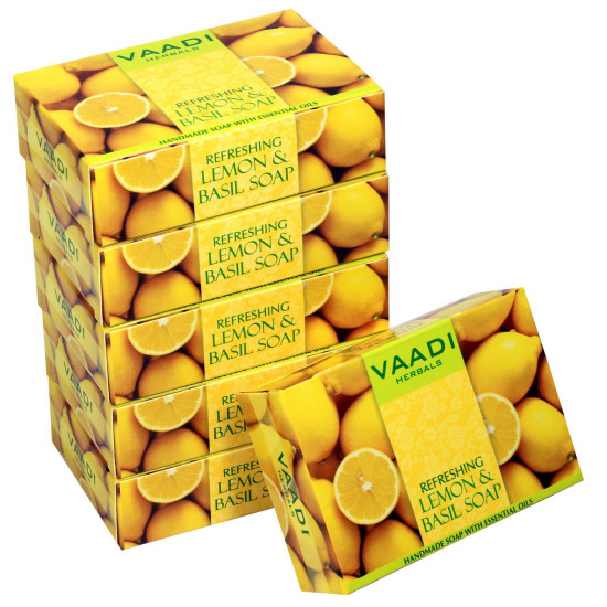 Vaadi Herbals Refreshing Lemon and Basil Soap - Skin Brightening