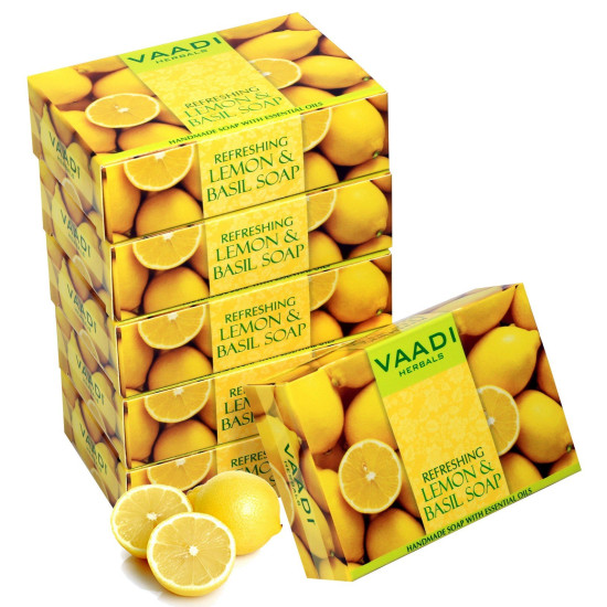 Vaadi Herbals Refreshing Lemon and Basil Soap - Skin Brightening