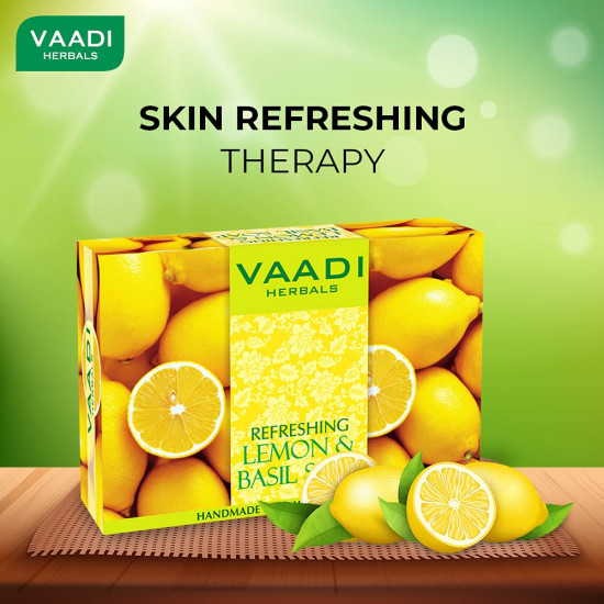 Vaadi Herbals Refreshing Lemon and Basil Soap - Skin Brightening