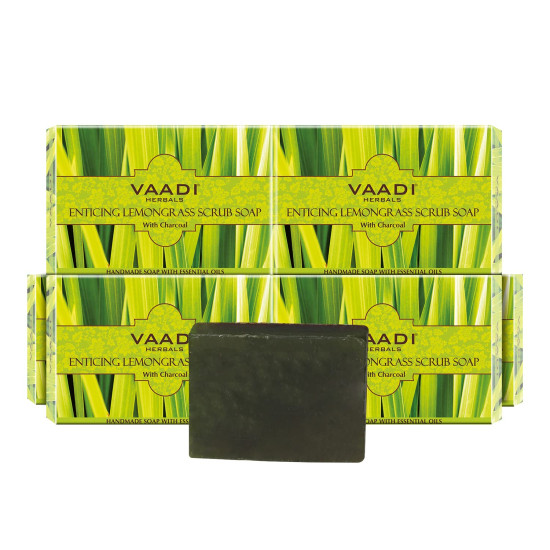 Vaadi Herbals Super Value Enticing Lemongrass Scrub Soap - Natural Exfoliation